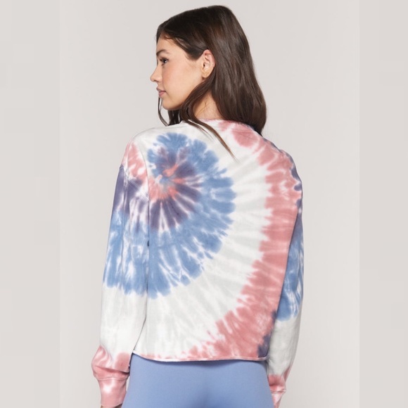 Tie Dye Mazzy Sweatshirt Size Small – Vintage Crop, Raw Edge, - Picture 4 of 12